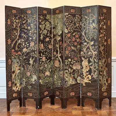 Lot 166 - Chinese Coromandel Seven-Panel Screen