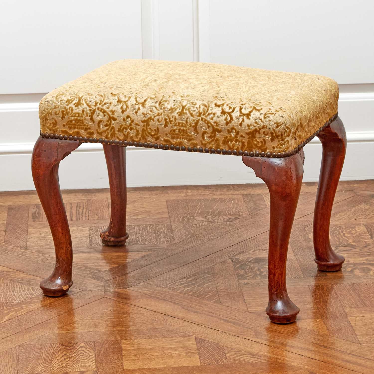 Lot 99 - George II Upholstered Walnut Stool