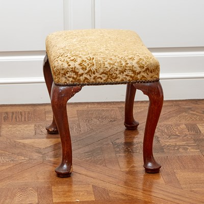 Lot 99 - George II Upholstered Walnut Stool