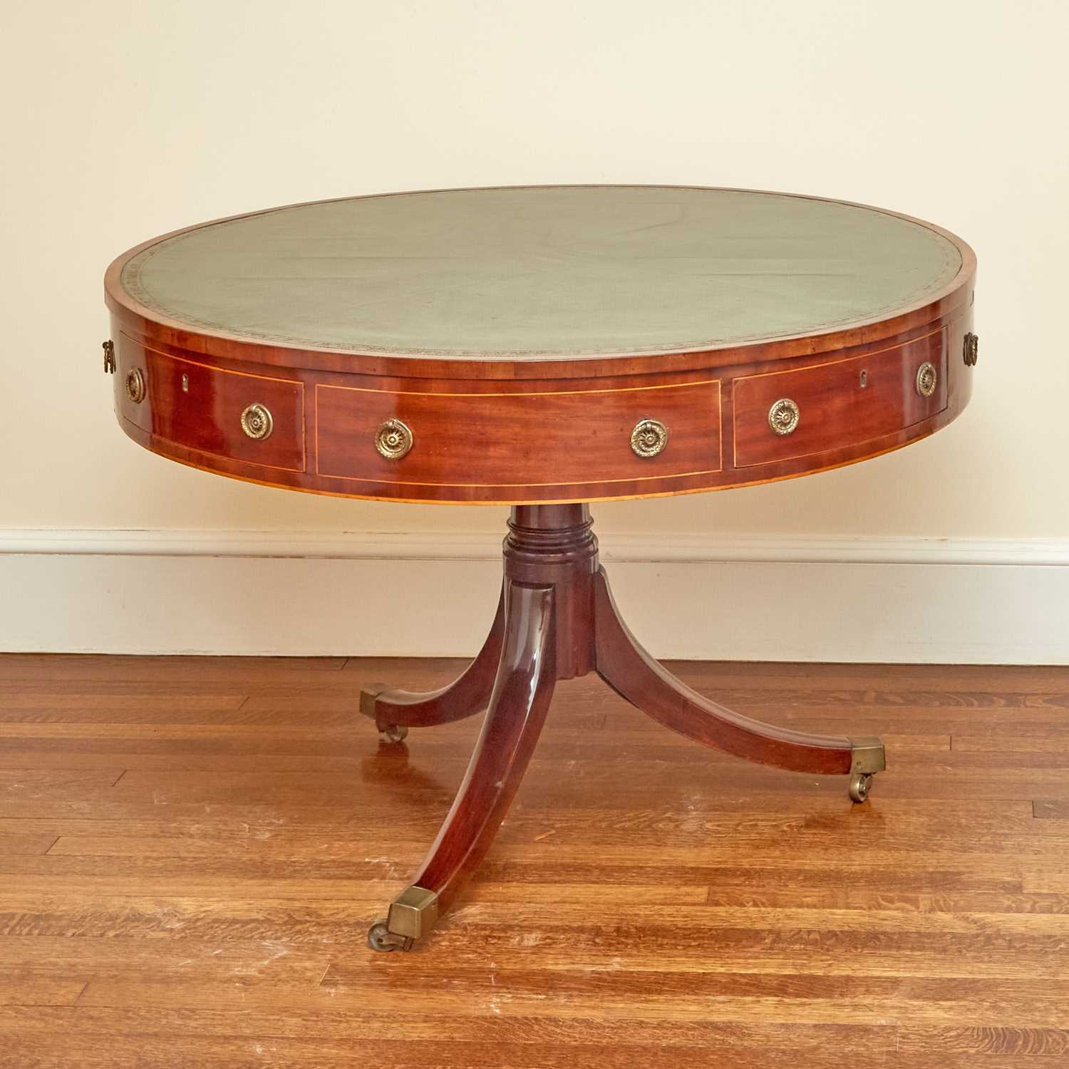 Lot 137 - Regency Inlaid Mahogany Drum Table