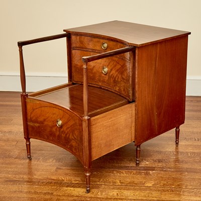 Lot 130 - George III Inlaid Mahogany Pot Cupboard Commode