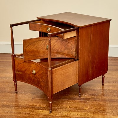 Lot 130 - George III Inlaid Mahogany Pot Cupboard Commode