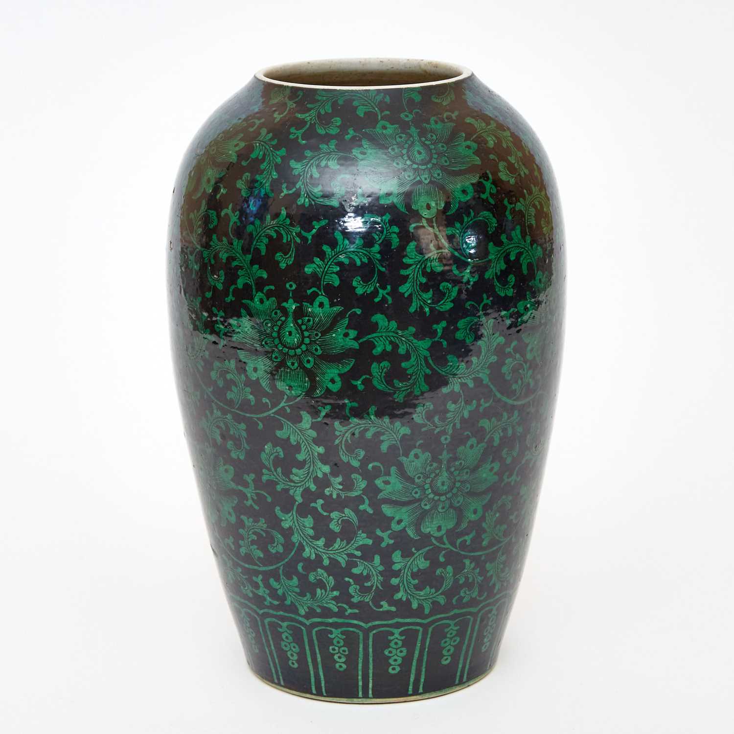 Lot 184 - A Chinese Famille Noir Porcelain Truncated Vase