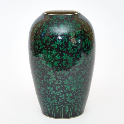 Lot 184 - A Chinese Famille Noir Porcelain Truncated Vase