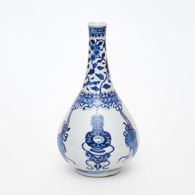 Lot 183 - A Chinese Blue and White Porcelain Bottle Vase