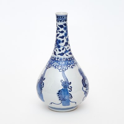 Lot 183 - A Chinese Blue and White Porcelain Bottle Vase