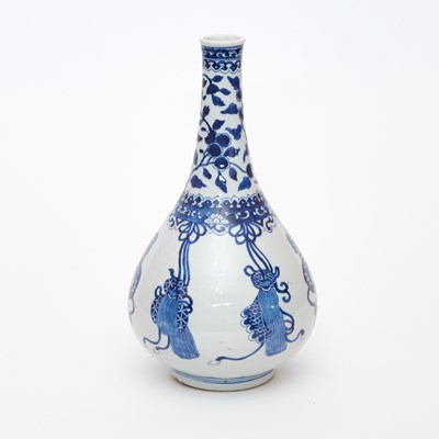 Lot 183 - A Chinese Blue and White Porcelain Bottle Vase