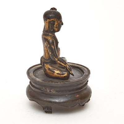 Lot 173 - A Chinese Parcel Gilt Bronze Figure of Infant Buddha on Stand