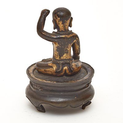 Lot 173 - A Chinese Parcel Gilt Bronze Figure of Infant Buddha on Stand