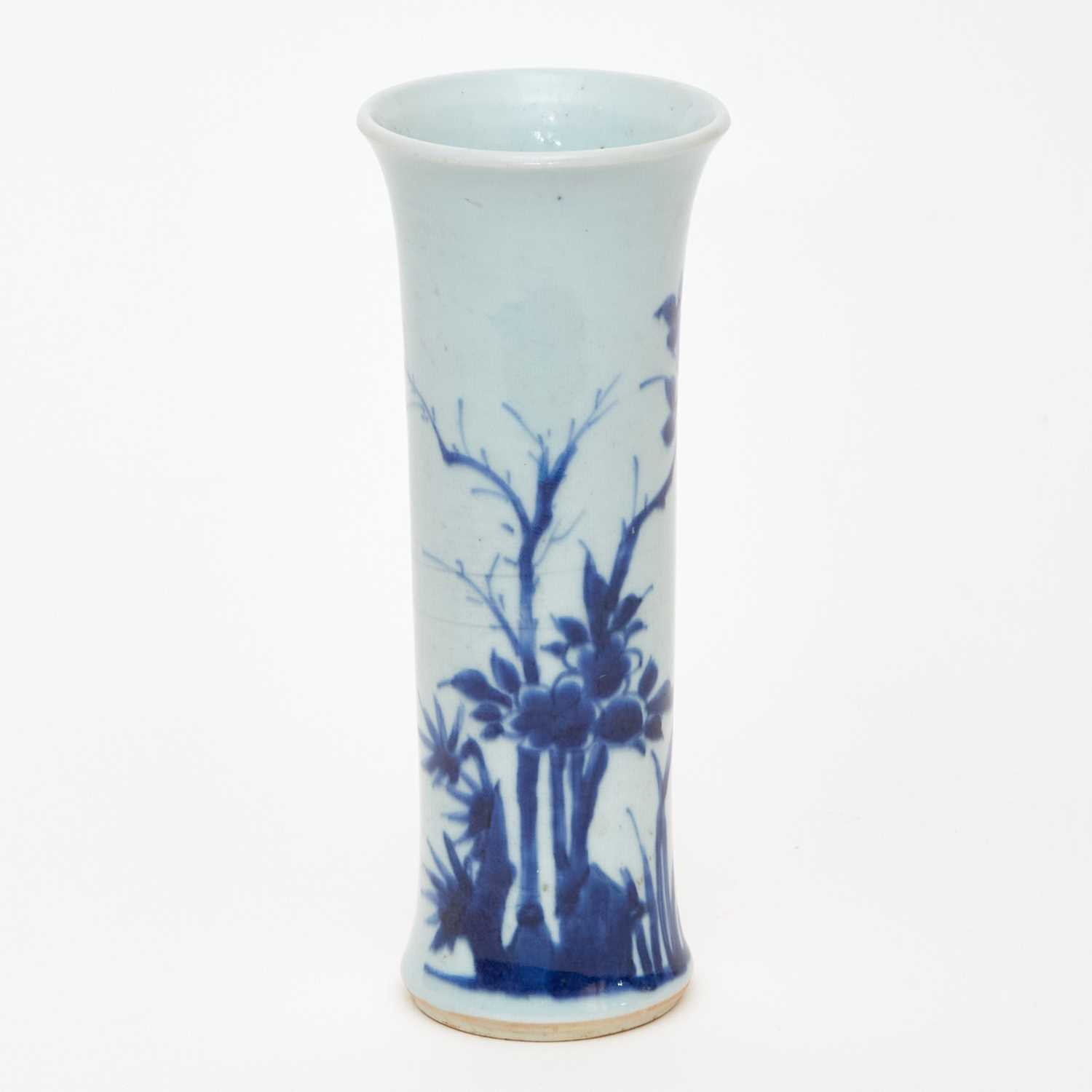 Lot 180 - A Chinese Blue and White Porcelain Beaker Vase