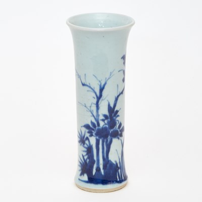 Lot 180 - A Chinese Blue and White Porcelain Beaker Vase