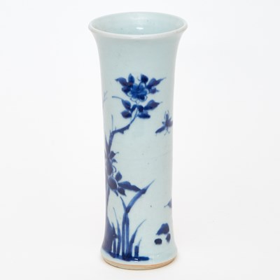 Lot 180 - A Chinese Blue and White Porcelain Beaker Vase