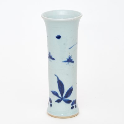 Lot 180 - A Chinese Blue and White Porcelain Beaker Vase