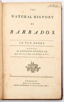 Lot 82 - Hughes' early illustrated study of the natural history of Barbados