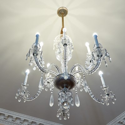 Lot 118 - George III Style Cut Glass Eight-Light Chandelier