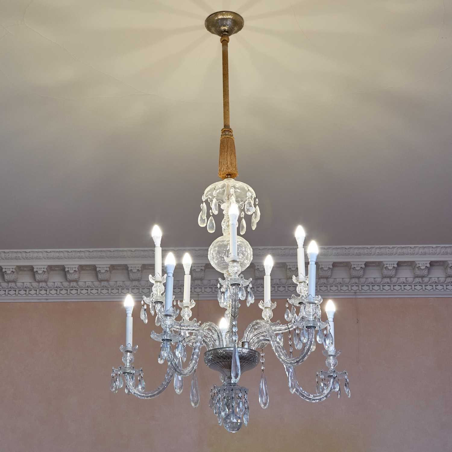 Lot 121 - George III Style Cut Glass Eight-Light Chandelier