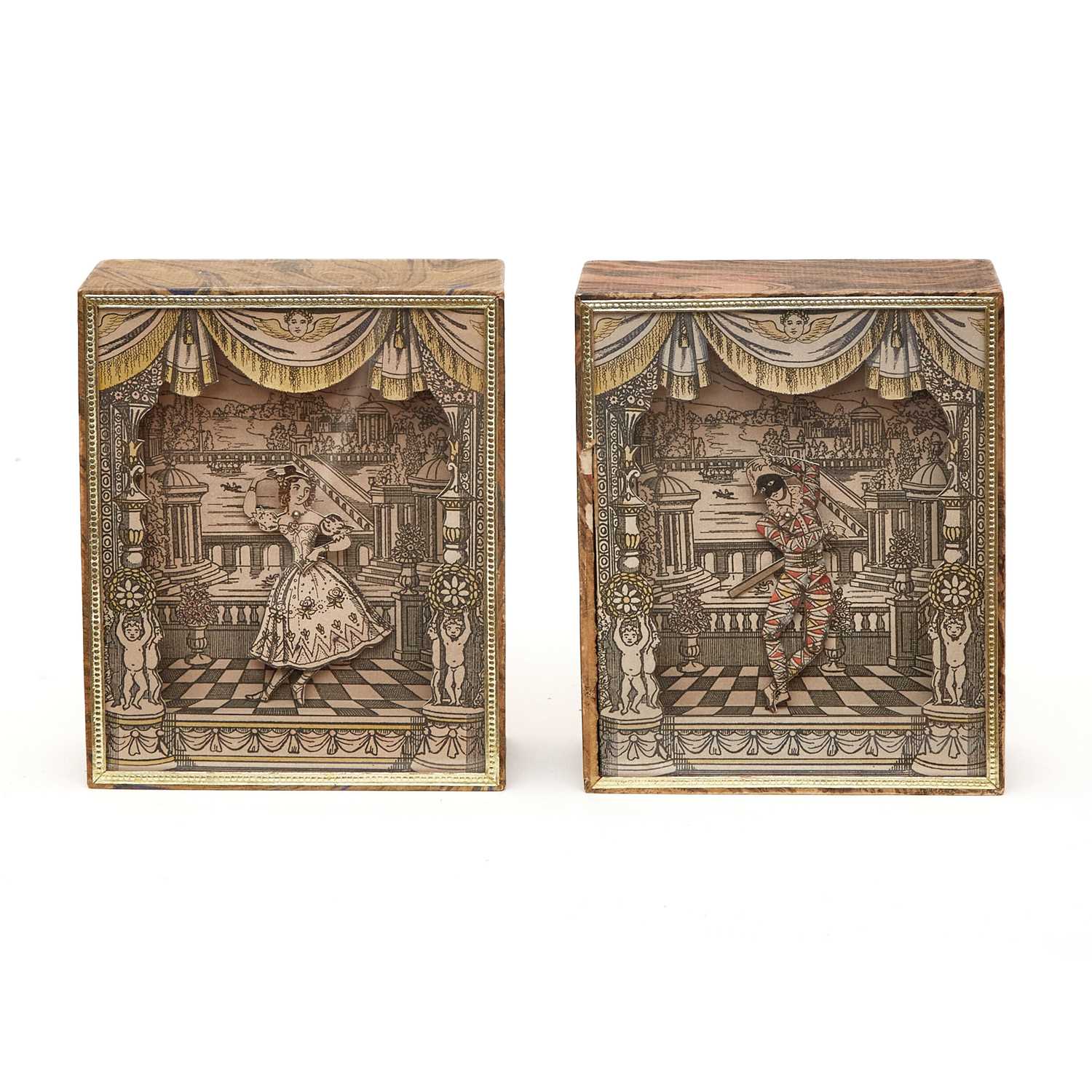 Lot 157 - Pair of Boutique Fantastique Automaton Boxes of Harlequin and Columbine