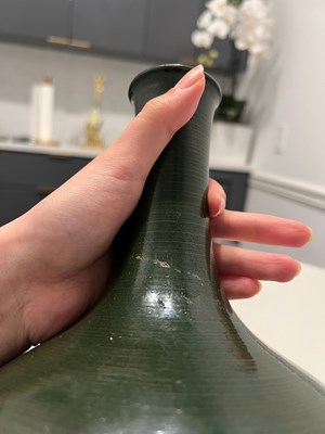 Lot 186 - A Rare Chinese Green Glazed Porcelain Bottle Vase