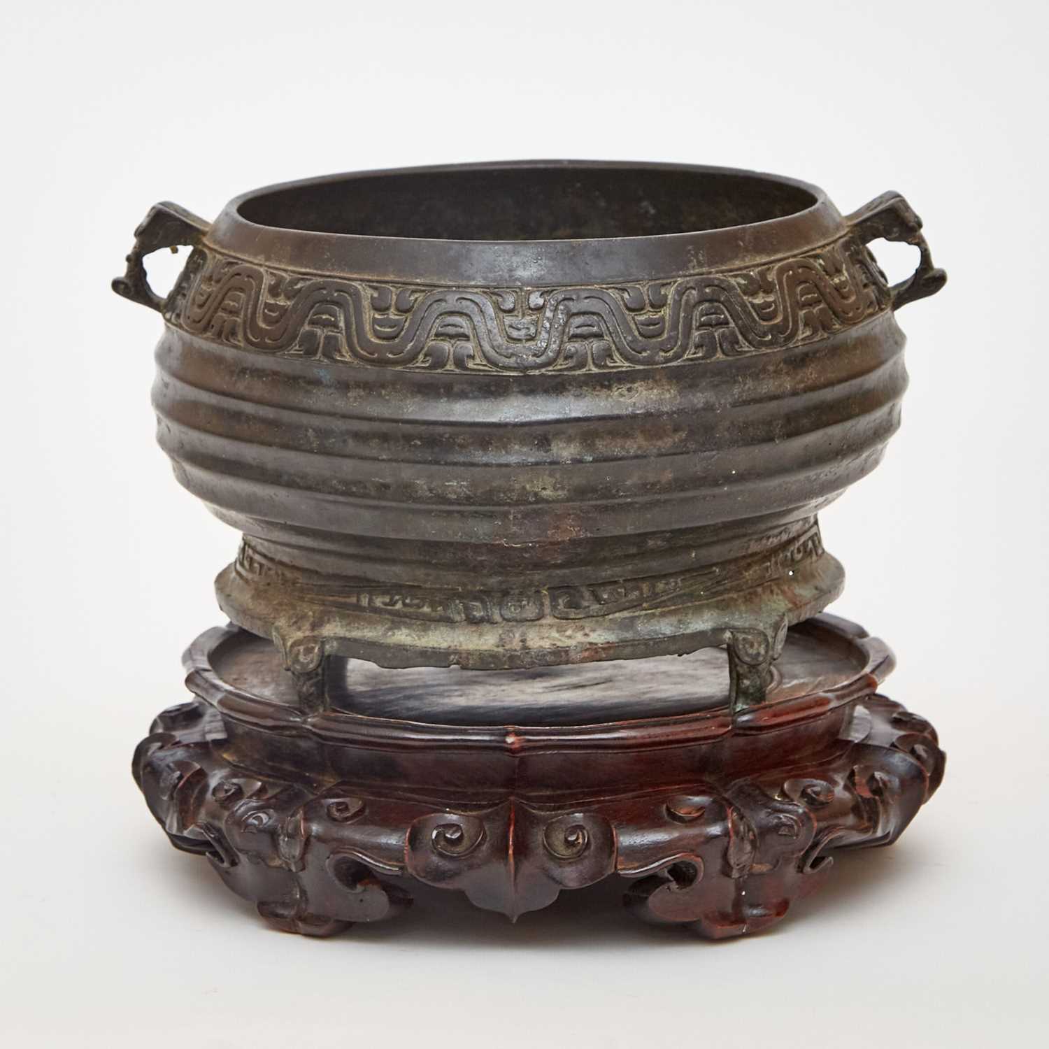 Lot 170 - A Chinese Bronze Gui-Form Censer