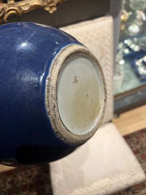 Lot 188 - A Chinese Blue Glazed Porcelain Jar