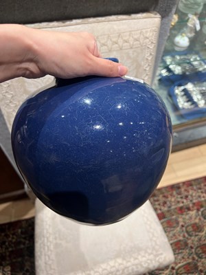 Lot 188 - A Chinese Blue Glazed Porcelain Jar