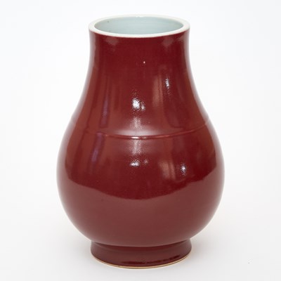 Lot 191 - A Chinese Oxblood Glazed Porcelain Hu Vase