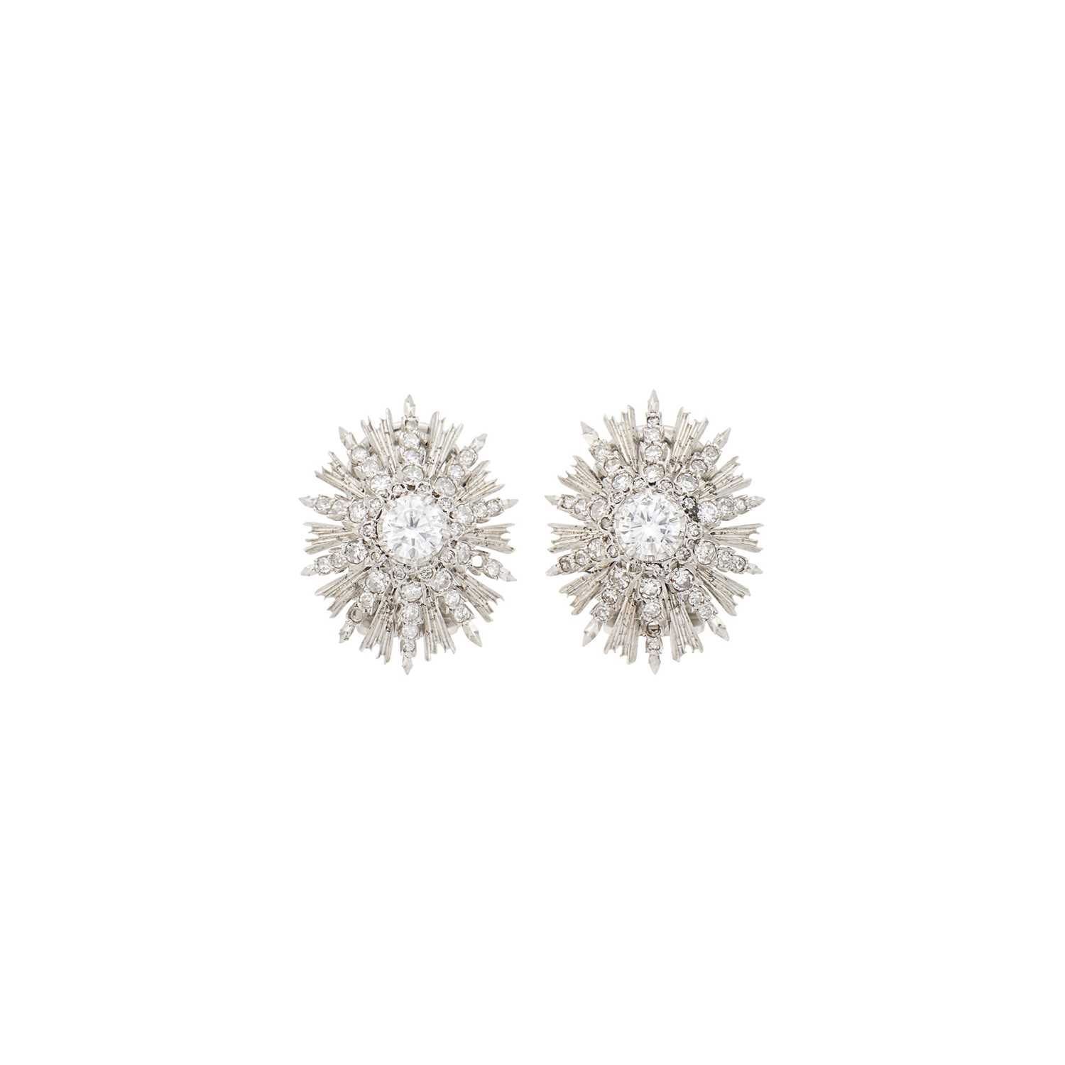 Lot 1051 - Buccellati Pair of White Gold and Diamond Earclips