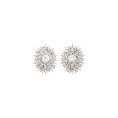 Lot 1129 - Buccellati Pair of White Gold and Diamond Earclips