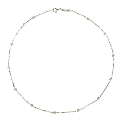 Lot 1191 - White Gold and Diamond Chain Necklace