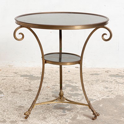 Lot 171 - Neoclassical Style Brass and Marble Guerdon Table