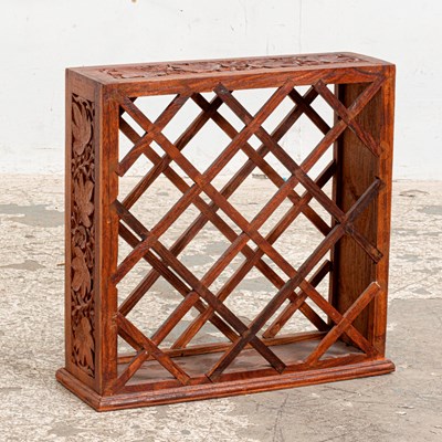 Lot 174 - Carved Wood Wine Rack