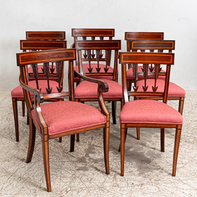 Lot 177 - Set of Eight Inlaid Dining Chairs