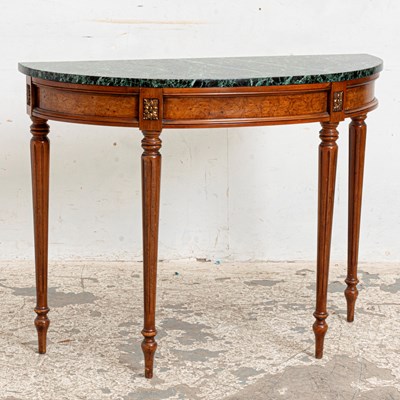 Lot 181 - Louis XVI Style Marble Top Demilune Console