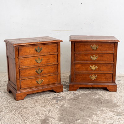 Lot 187 - Pair of Walnut Bedside Cabinets