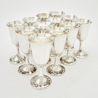 Lot 543 - Set of Twelve Gorham Sterling Silver Goblets