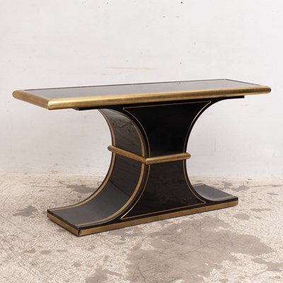 Lot 197 - Art Deco Style Mid Century Gilt and Black Lacquer Console