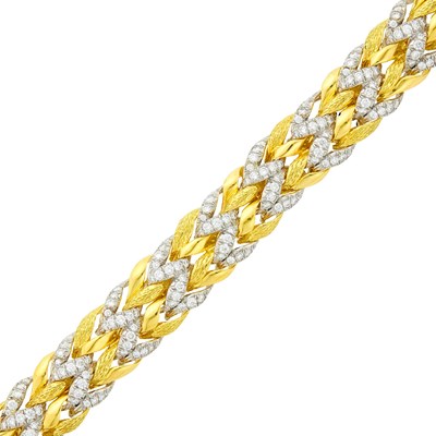 Lot 108 - Verdura Gold, Platinum and Diamond Bracelet