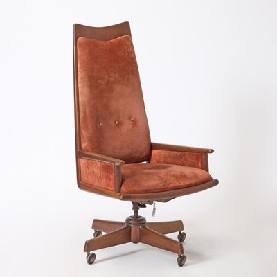 Lot 193 - Attributed to Sam Maloof Upholstered Walnut Executive Armchair