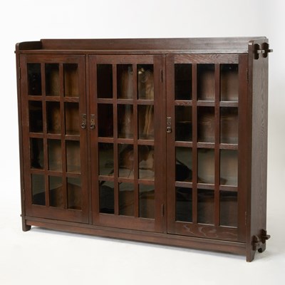 Lot 149 - L. & J.G. Stickley Oak "Model 647" Three Door Bookcase