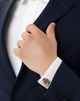 Lot 34 - David Webb Pair of Gold and Enamel Cufflinks