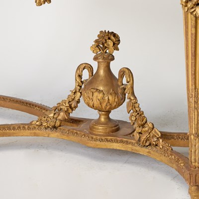 Lot 487 - Louis XVI Style Demilune Carved Giltwood Console Table