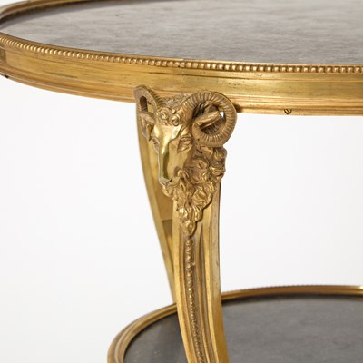 Lot 476 - Louis XVI Style Two-Tier Gilt-Bronze Black Marble Gueridon