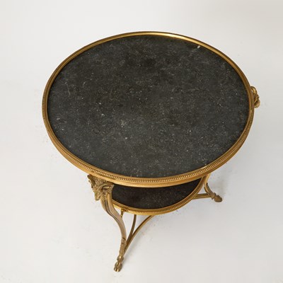 Lot 476 - Louis XVI Style Two-Tier Gilt-Bronze Black Marble Gueridon