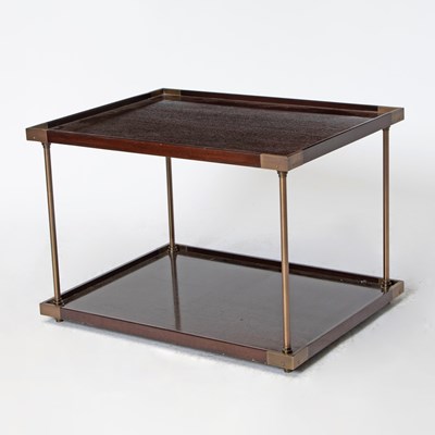 Lot 289 - Brass and Mahogany Two-Tier End Table