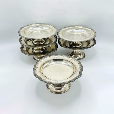 Lot 64 - Set of Six William IV Sterling Silver Tazzas