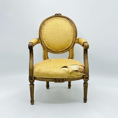 Lot Louis XVI Miniature White-painted and Gilt Fauteuil