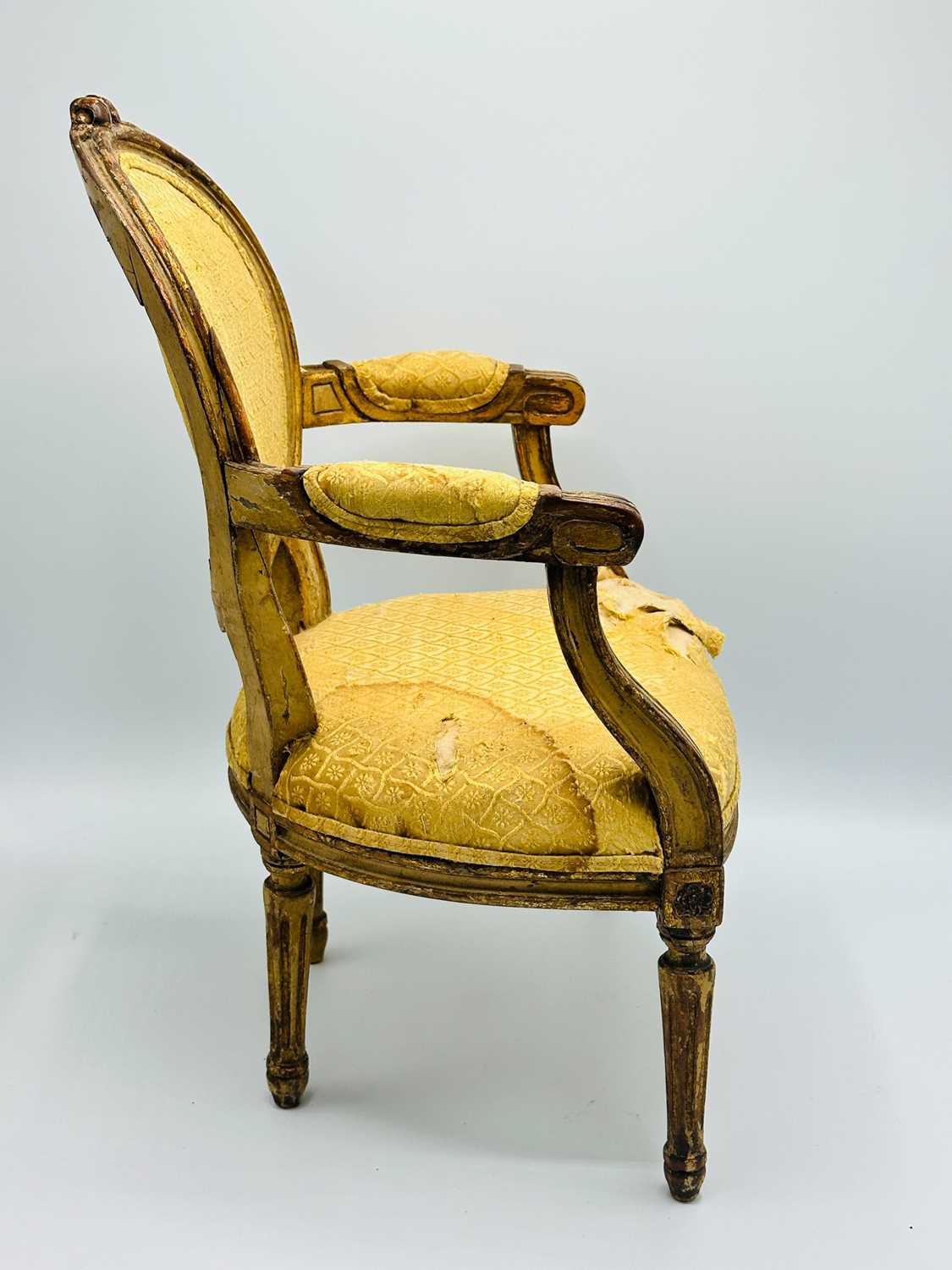 Lot 84 - Louis XVI Style Miniature White-painted and Gilt Fauteuil