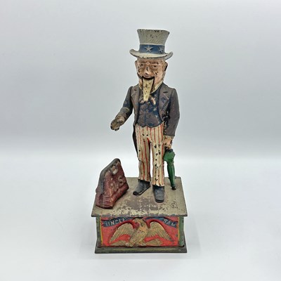 Lot Painted Cast Iron "Uncle Sam" Mechanical Bank