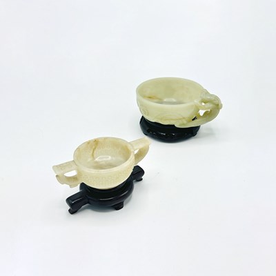 Lot Two Chinese White Jade Cups