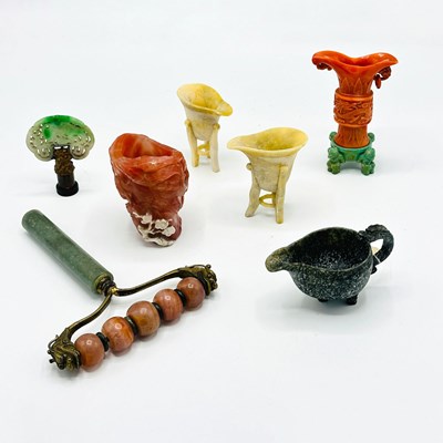 Lot 143 - Group of Chinese Hardstone Articles